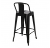 Barová židle Paris Back short 66cm černá insp. Tolix