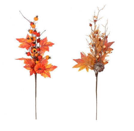 Větev podzimní - listí, dýně a bobule, mix 2 druhů, cena za 1 ks