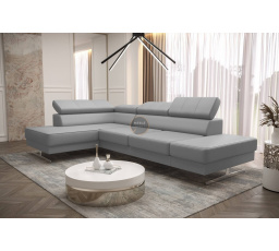Rohová sedací souprava EMPORIO MINI 300x180 přírodní kůže - šedá kůže , levá