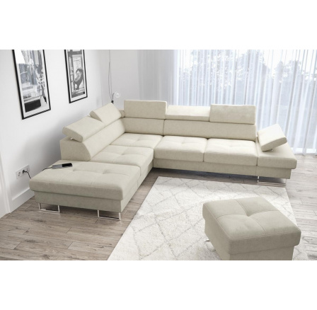 Rohová sedací souprava GALAXY s funkcí spaní 225x280 - levá, béžová