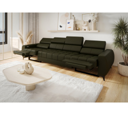 Sofa PORTO IV , relax 331 cm přírodní kůže - Olivová kůže