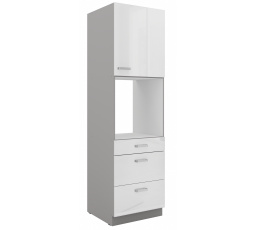 Kuchyňská skříň BIANCA - 60 DPS-210 3S 1F, Šedá / Bílý lesk