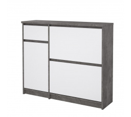 Botník SIMPLICITY 206, Beton/Bílý lesk