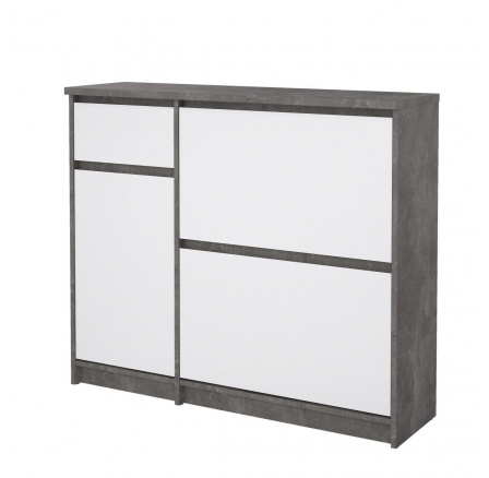 Botník SIMPLICITY 206, Beton/Bílý lesk Botník SIMPLICITY 206, Beton/Bílý lesk