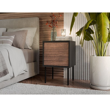 CORTINA noční stolky černý/ořech (2 ks)=1 str. )