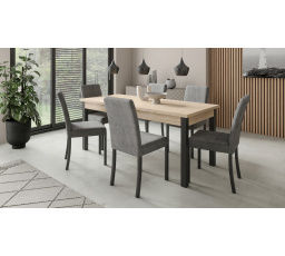 Sada stolu s židlemi RODOS 81 Černá+Sonoma