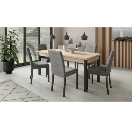 Sada stolu s židlemi RODOS 81 Černá+Sonoma