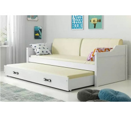 Dvojpostel David Bílá, doplňky bílé, zásuvka bílá 90 X 200