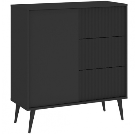 Komoda BARCELONA 1D3S, Černá/Černá