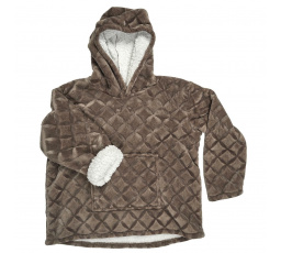 Zateplená mikina s kapucí/ snuddie hnědá