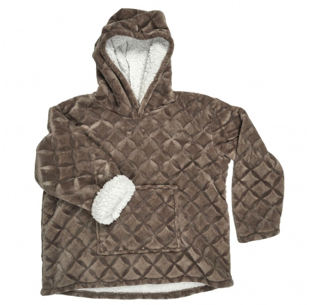 Zateplená mikina s kapucí/ snuddie hnědá