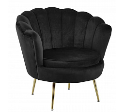 Křeslo velvet černé /nohy zlaté/ LC-032-1