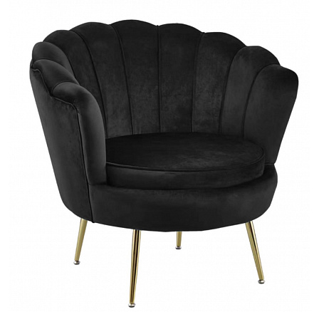 Křeslo velvet černé /nohy zlaté/ LC-032-1