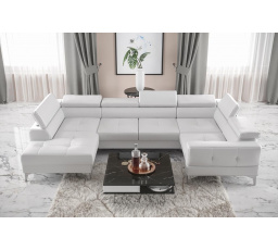 Rohová sedací souprava TOSCANIA MAX I 170x350x185 cm - bílá eko kůže , pravá
