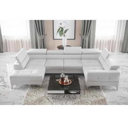 Rohová sedací souprava TOSCANIA MAX I 170x350x185 cm - bílá eko kůže , pravá