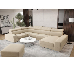 Rohová sedací souprava ROYAL MAX II průměr 230x375x185 - levá, béžová