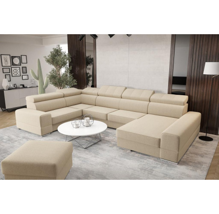Rohová sedací souprava ROYAL MAX II průměr 230x375x185 - levá, béžová