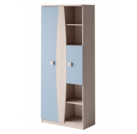 Regál TENUS TR80 T-13, dub santana/modrá