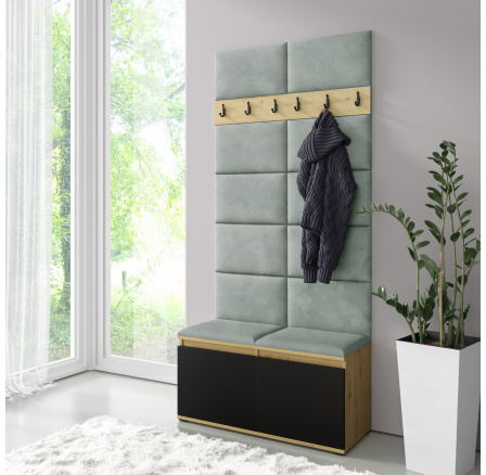 Předsíňová stěna EMI 1, Trinity 21/Artisan + černá Předsíňová stěna EMI 1, Trinity 21/Artisan + černá