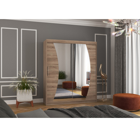 Posuvná skříň se zrcadlem DOLORES 180 Truffle+Truffle