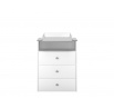 Komoda Loen 02, bílá/šedostříbrná