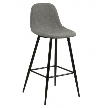 Barová stolička Wilma vysoká světle šedá/ černá