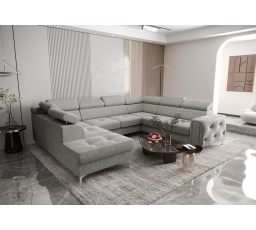 Rohová sedací souprava ORION MAX I s funkcí spaní 225X350X255 cm - šedá , pravá