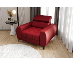 Křeslo PORTO 110 cm přírodní kůže - červená kůže