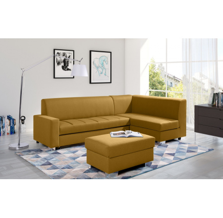 Rohová sedací souprava MIX s taburetem, Malmo 41, Pravá