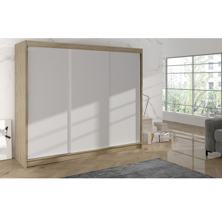 Skříň Debora II 200 - dub sonoma/bílá