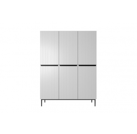 Skříň Nicole 150 cm - bílý mat / černé nožky