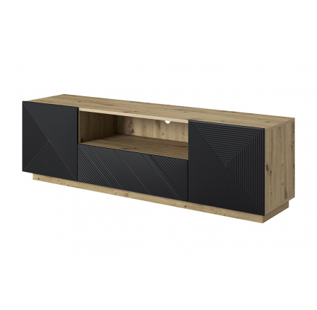 TV komoda Asha, artisan / černý mat