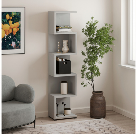 Regál MORTEN Šedý+Šedý