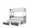 Třílůžková patrová postel ARTEMA 200x90 Bílá+Antracit