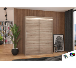 Posuvná skříň s LED osvětlením DENVER 150 Truffle+Truffle