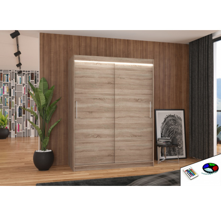 Posuvná skříň s LED osvětlením DENVER 150 Truffle+Truffle