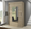 Šatní skříň s posuvnými dveřmi a zrcadlem DORRIGO 150 Sonoma+Sonoma