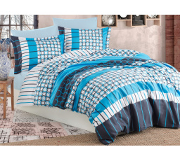 Povlečení bavlna 140x200, 70x90cm Metis blue nitěný knoflík