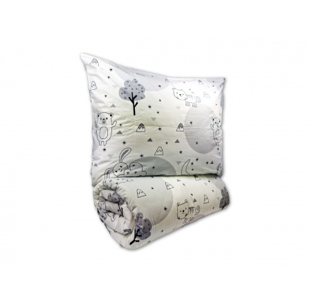 Krepové dětské povlečení 140x200, 70x90cm Zvířátka v zahradě