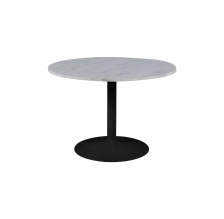 Stůl Tarifa bílý mramor černá základna