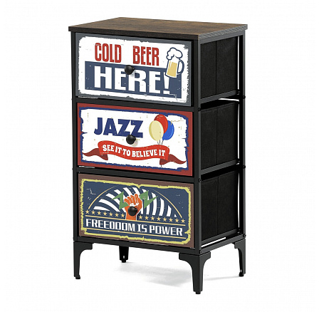 Komoda 45x30x77cm, mdf, vícebarevná, AUK-W2001 BK