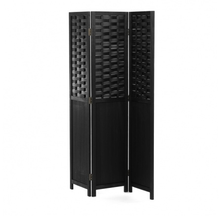 Paraván, masiv, černá, EF-L145 BK