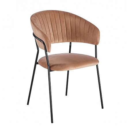 PŘEDPRODEJ -15% do 12.05! Sametová židle - Riviera 24 cappuccino K4-FX (B)