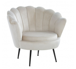 Křeslo velvet béžové /nohy černé/ LC-032-1