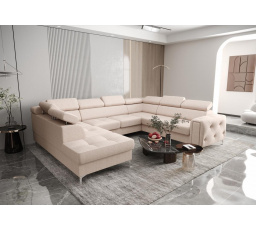 Rohová sedací souprava ORION MAX I s funkcí spaní 225X350X255 cm - béžová, pravá