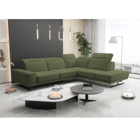 Rohová sedací souprava FIORE 265x220 cm pravá H08 zelená - rychlé odeslání
