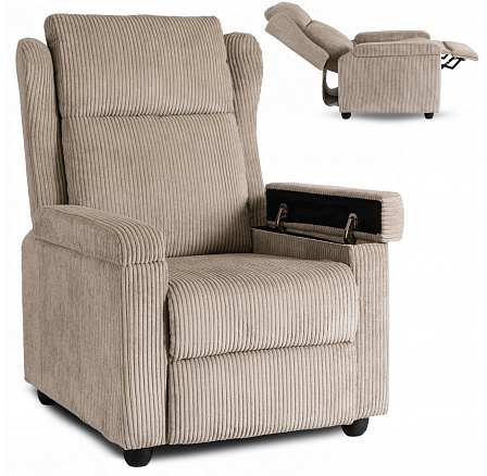 Rozkládací křeslo SPENCER Béžový Manšestr