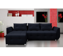 Rohová universální sedací souprava SARA, Černá Ekokůže 11