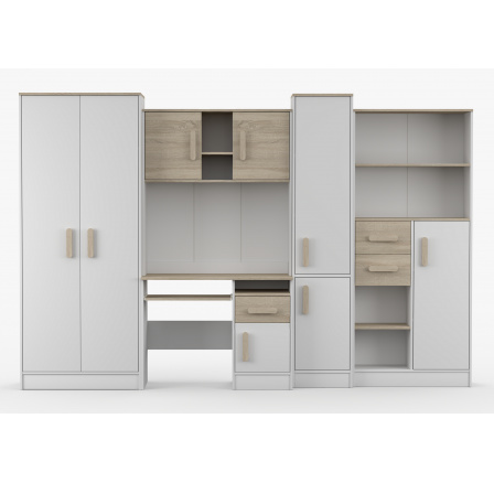 Dětský pokoj MACIUS, Bílá Mat/Dub Sonoma/Dub Sonoma Dětský pokoj MACIUS, Bílá Mat/Dub Sonoma/Dub Sonoma