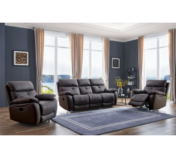 Kožená polohovací sedací souprava Rambis 3+1+1 čokoláda